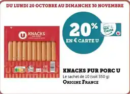 Hyper U Knacks pur porc u offre