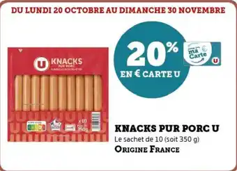 Hyper U Knacks pur porc u offre