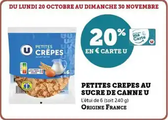 Hyper U Petites crepes au sucre de canne u offre