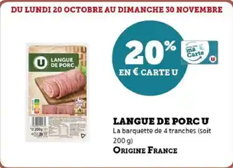 Hyper U Langue de porc u offre