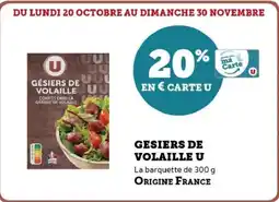 Hyper U Gésiers de volaille u offre