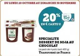 Hyper U Specialite dessert de soja au chocolat offre