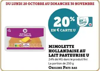 Hyper U Mimolette hollandaise au lait pasteurise u offre
