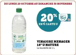 Hyper U Vinaigre menager 14° u nature offre