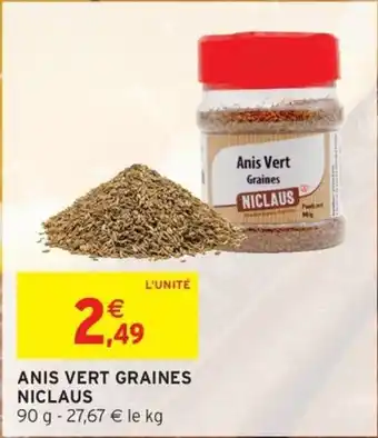 Intermarché NICLAUS Anis vert graines offre