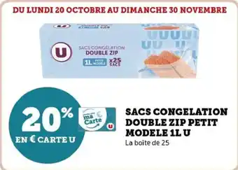 Hyper U Sacs congélation double zip petit modele u offre