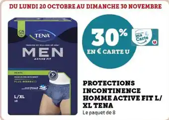 Hyper U Protections incontinence homme active fit l/ xl tena offre