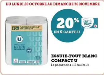 Hyper U Essuie tout blanc compact u offre