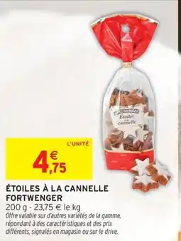 Intermarché FORTWENGER Étoiles à la cannelle offre