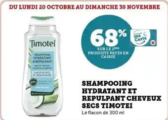 Hyper U Shampooing hydratant et repulpant cheveux secs timotei offre
