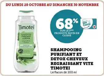 Hyper U Shampooing purifiant et detox cheveux regraissant vite timotei offre