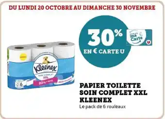 Hyper U Papier toilette soin complet xxl kleenex offre