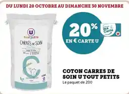 Hyper U Coton carres de soin u tout petits offre