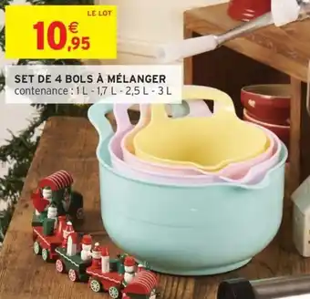 Intermarché Set de 4 bols à mélanger offre