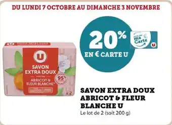 Hyper U Savon extra doux abricot & fleur blanche u offre