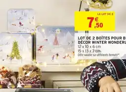 Intermarché Lot de 2 boîtes pour biscuits décor winter wonderland offre