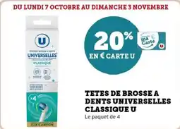 Hyper U Tetes de brosse a dents universelles classique u offre