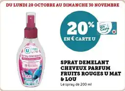 Hyper U Spray demelant cheveux parfum fruits rouges u mat & lou offre