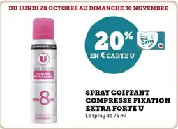 Hyper U Spray coiffant compresse fixation extra forte u offre