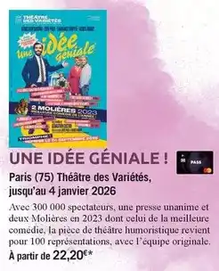 Carrefour Market Triomphe - paris theatre des variétés, jusqu'au 4 janvier 2026 offre