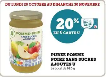 Hyper U Puree pomme poire sans sucres ajoutes u offre