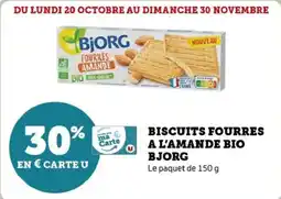 Hyper U Biscuits fourres a l amande bio bjorg offre