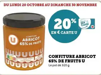 Hyper U Confiture abricot 65 de fruits u offre