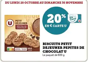 Hyper U Biscuits petit dejeuner pepites de chocolat u offre