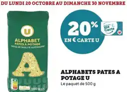 Hyper U Alphabets pates a potage u offre
