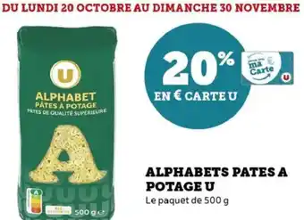 Hyper U Alphabets pates a potage u offre