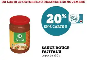 Hyper U Sauce douce fajitas u offre