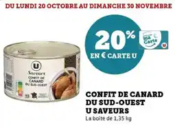 Hyper U Confit de canard du sud-ouest u saveurs offre