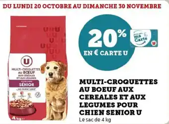 Hyper U Multi croquettes au boeuf aux cereales et aux legumes pour chien senior u offre