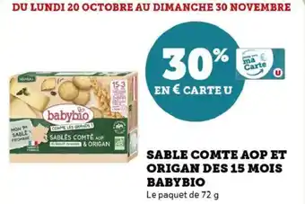 Hyper U Sable comte aop et origan des 15 mois babybio offre