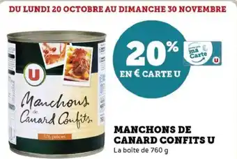 Hyper U Manchons de canard confits u offre