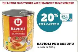 Hyper U Ravioli pur boeuf u offre