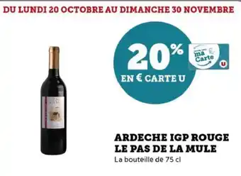 Hyper U Ardeche igp rouge le pas de la mule offre