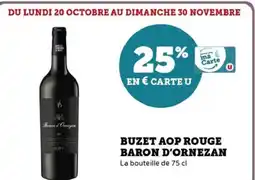 Hyper U Buzet aop rouge baron d'ornezan offre