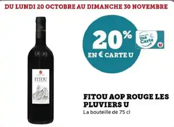 Hyper U Fitou aop rouge les pluviers u offre
