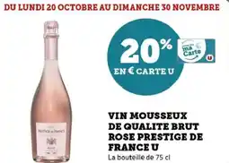 Hyper U Vin mousseux de qualite brut rose prestige de france u offre