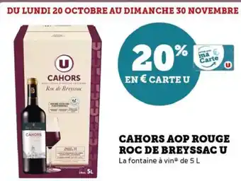 Hyper U Cahors aop rouge roc de breyssac u offre