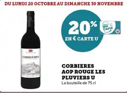 Hyper U Corbieres aop rouge les pluviers u offre