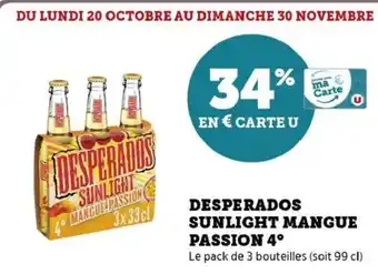 Hyper U Desperados sunlight mangue passion 4° offre