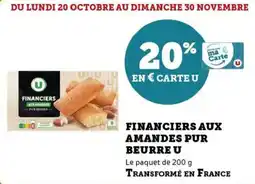 Hyper U Financiers aux amandes pur beurre u offre