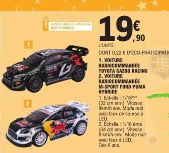 E.Leclerc Voiture radiocommandée toyota gazoo racing bots, voiture radiocommandée m-sport ford puma hybride offre