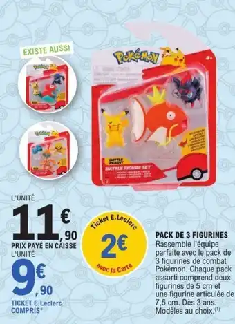 E.Leclerc Pack de 3 figurines offre