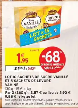 Intermarché LOT 10 SACHETS DE SUCRE VANILLÉ ET 5 SACHETS DE LEVURE VAHINÉ offre