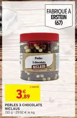 Intermarché PERLES 3 CHOCOLATS NICLAUS offre
