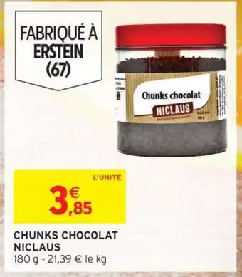 Intermarché CHUNKS CHOCOLAT NICLAUS offre