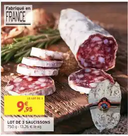 Intermarché Lot de 3 Saucissons offre